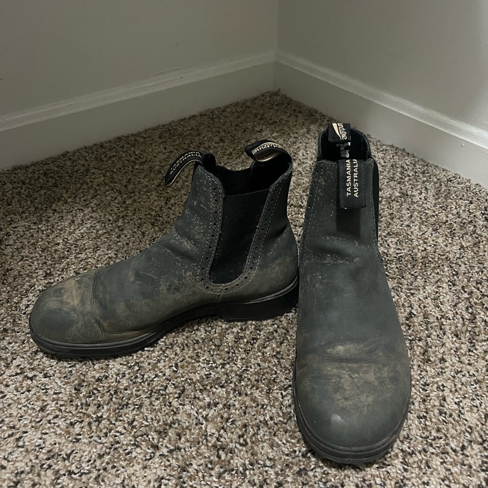 Blundstone unisex green Leather Boots